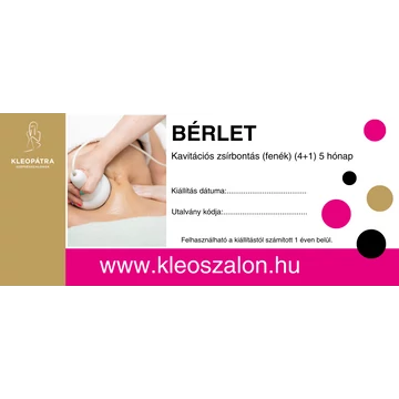 Kavitációs zsírbontás (fenék) (4+1) 5 hónap