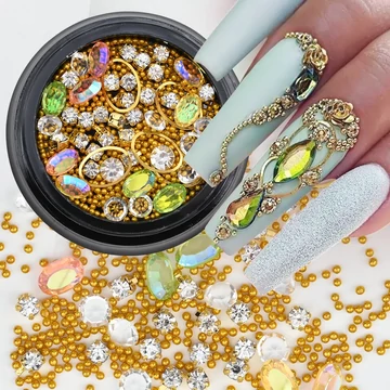 Vegyes strasszkő, körömékszer