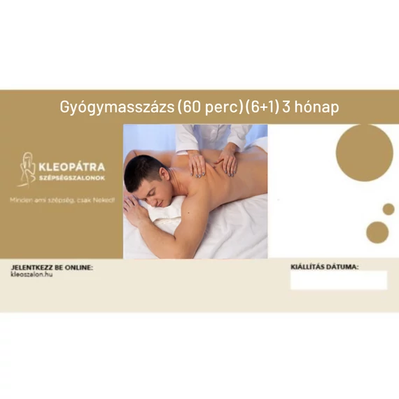 Gyógymasszázs bérlet (60 perc) (6+1) 7 hónap