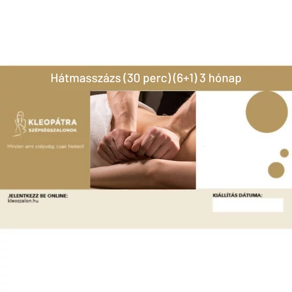 Hátmasszázs bérlet (30 perc) (6+1) 7 hónap