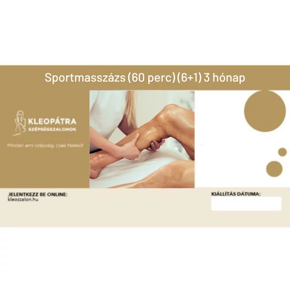 Sportmasszázs bérlet (60 perc) (6+1) 7 hónap