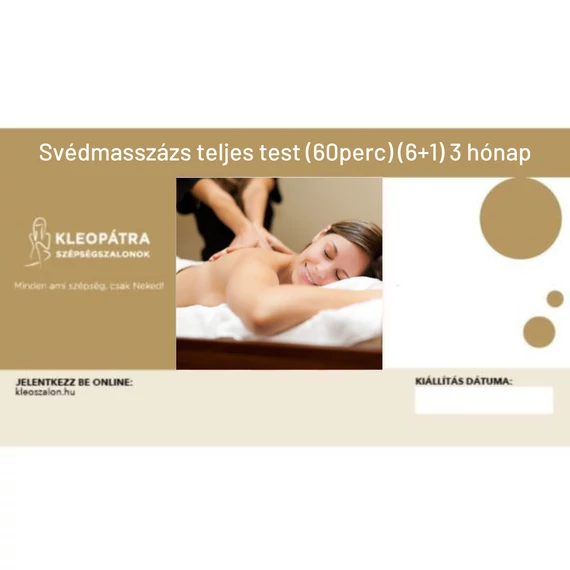 Svédmasszázs bérlet teljes test (60perc) (6+1) 7 hónap