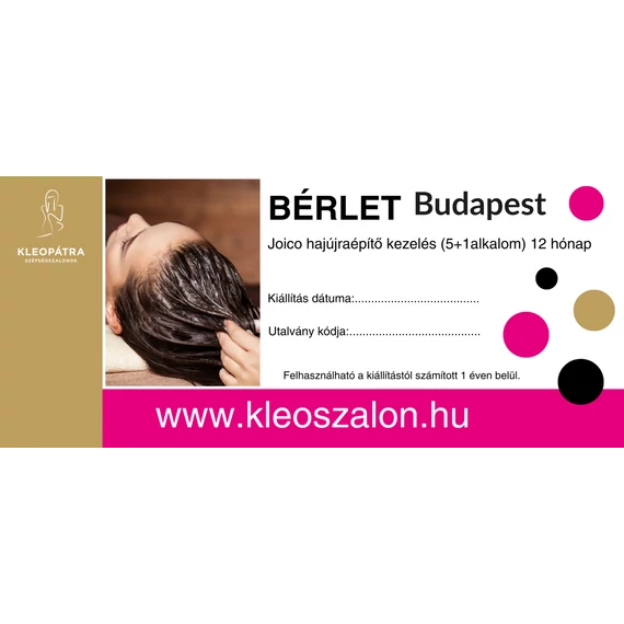 Budapest Joico hajújraépítő kezelés (5+1alkalom) 12 hónap
