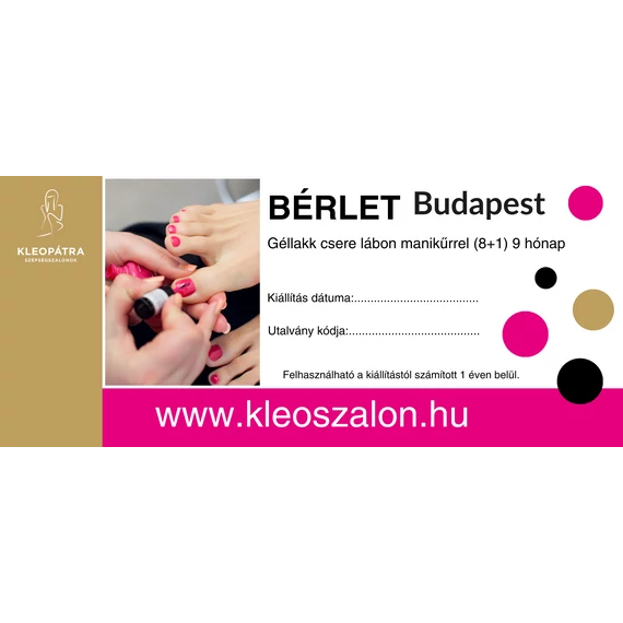 Budapest Géllakk csere lábon manikűrrel (8+1) 9 hónap