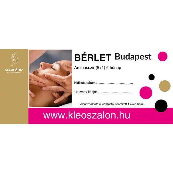 Budapest Arcmasszír (5+1) 6 hónap