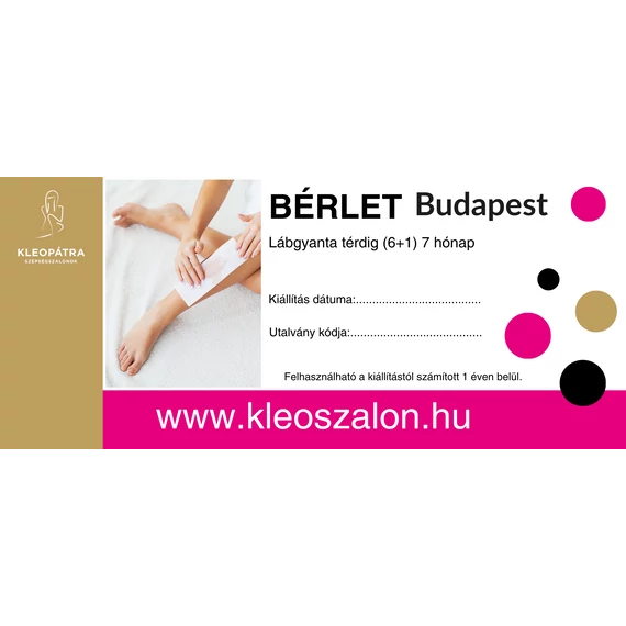Budapest Láb térdig cukorpaszta bérlet (6+1) 7 hónap