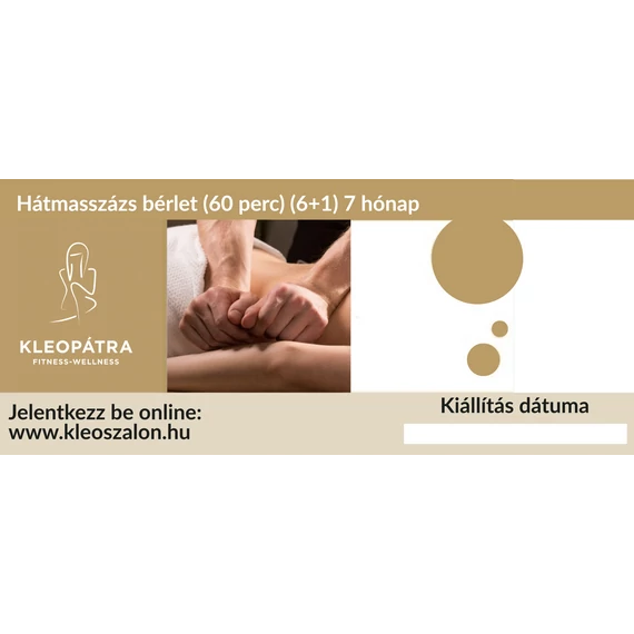 Hátmasszázs bérlet (60 perc) (6+1) 7 hónap