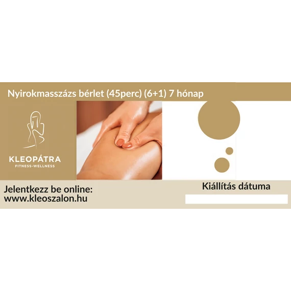 Nyirokmasszázs bérlet (45perc) (6+1) 7 hónap
