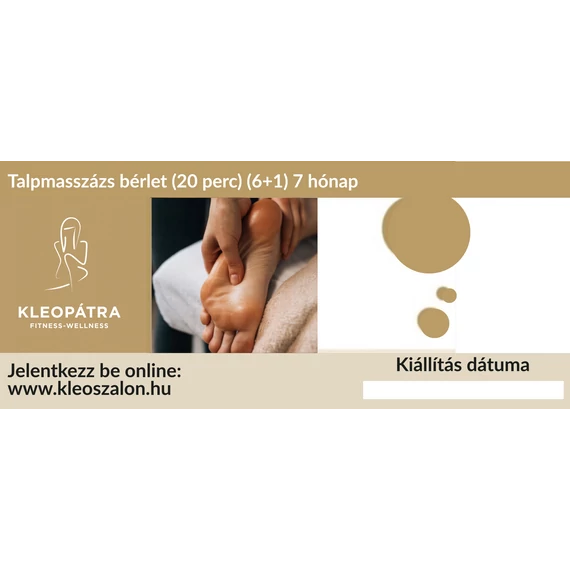 Talpmasszázs bérlet (20 perc) (6+1) 7 hónap