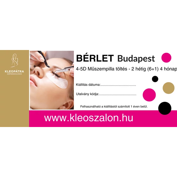 Budapest 4-5D Műszempilla töltés - 2 hétig (6+1) 4 hónap